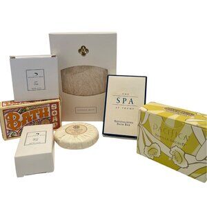 Spa Luxury Facial Body Soap Travel Mini Loofah Vanilla Orchid Savon Doux  6 Set